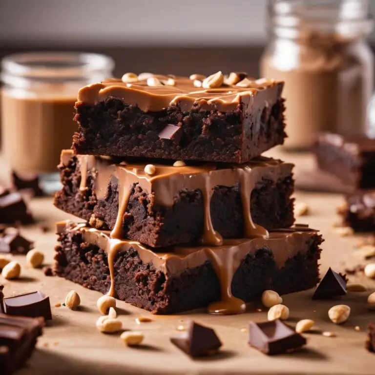 Luscious Peanut Butter Stuffed Brownies