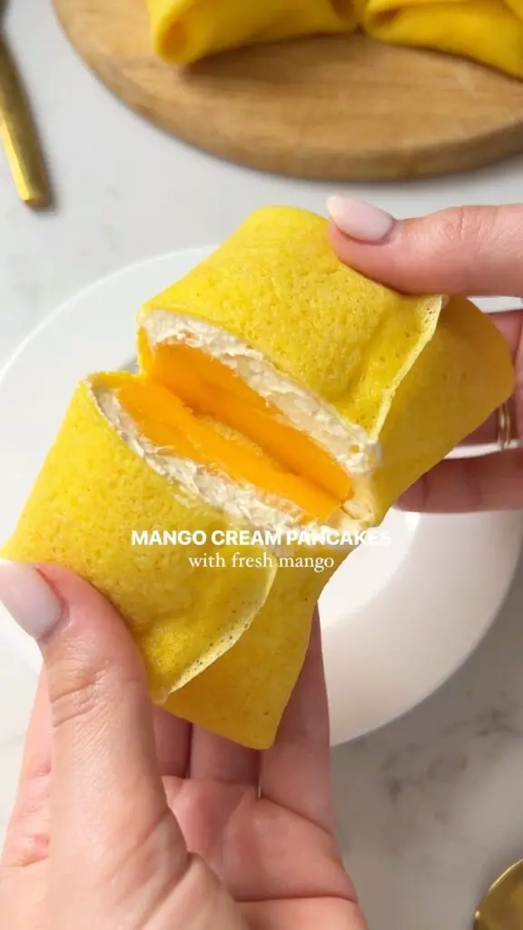 Mango cream pancakes From 📌Pin To Plate🍰