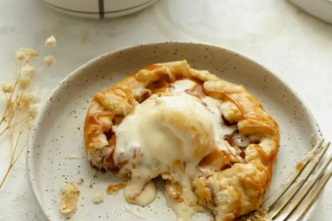 Salted Caramel Apple Galette with Walnut Crust