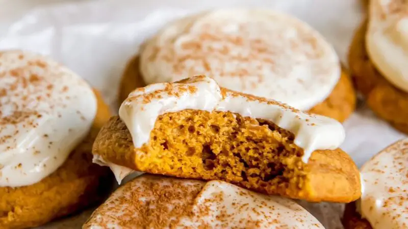 Soft Pumpkin Cookies with Cream Cheese Frosting