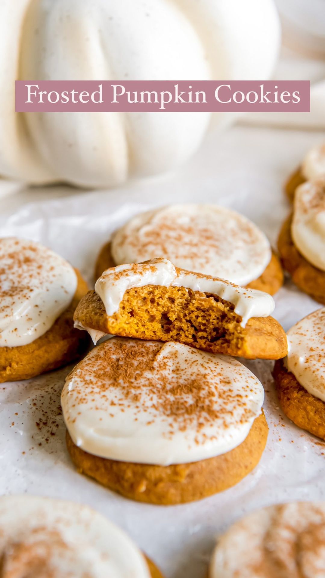 Soft Pumpkin Cookies with Cream Cheese Frosting