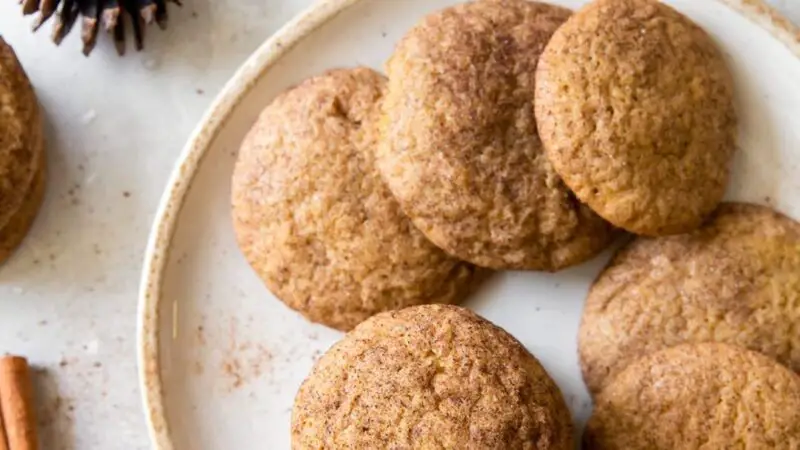 Pumpkin Spice Snickerdoodles with Cinnamon Sugar Coating