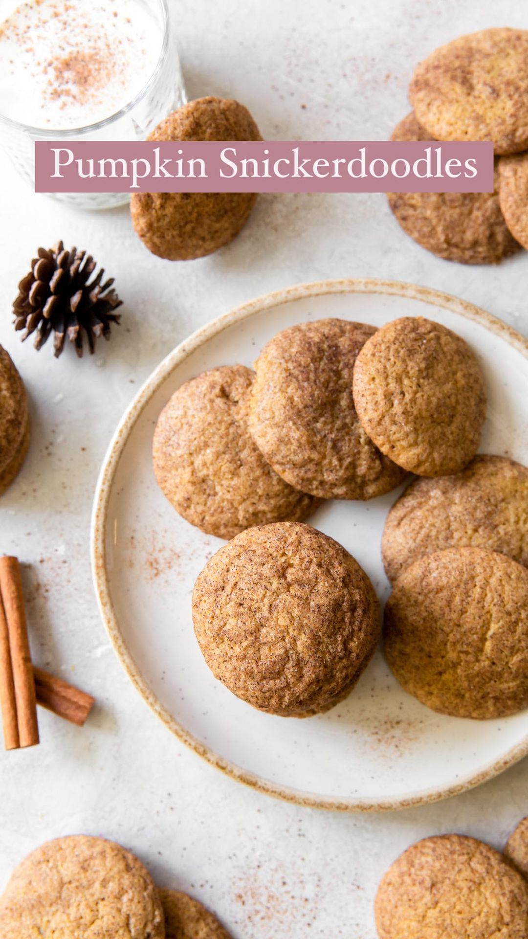 Pumpkin Spice Snickerdoodles with Cinnamon Sugar Coating