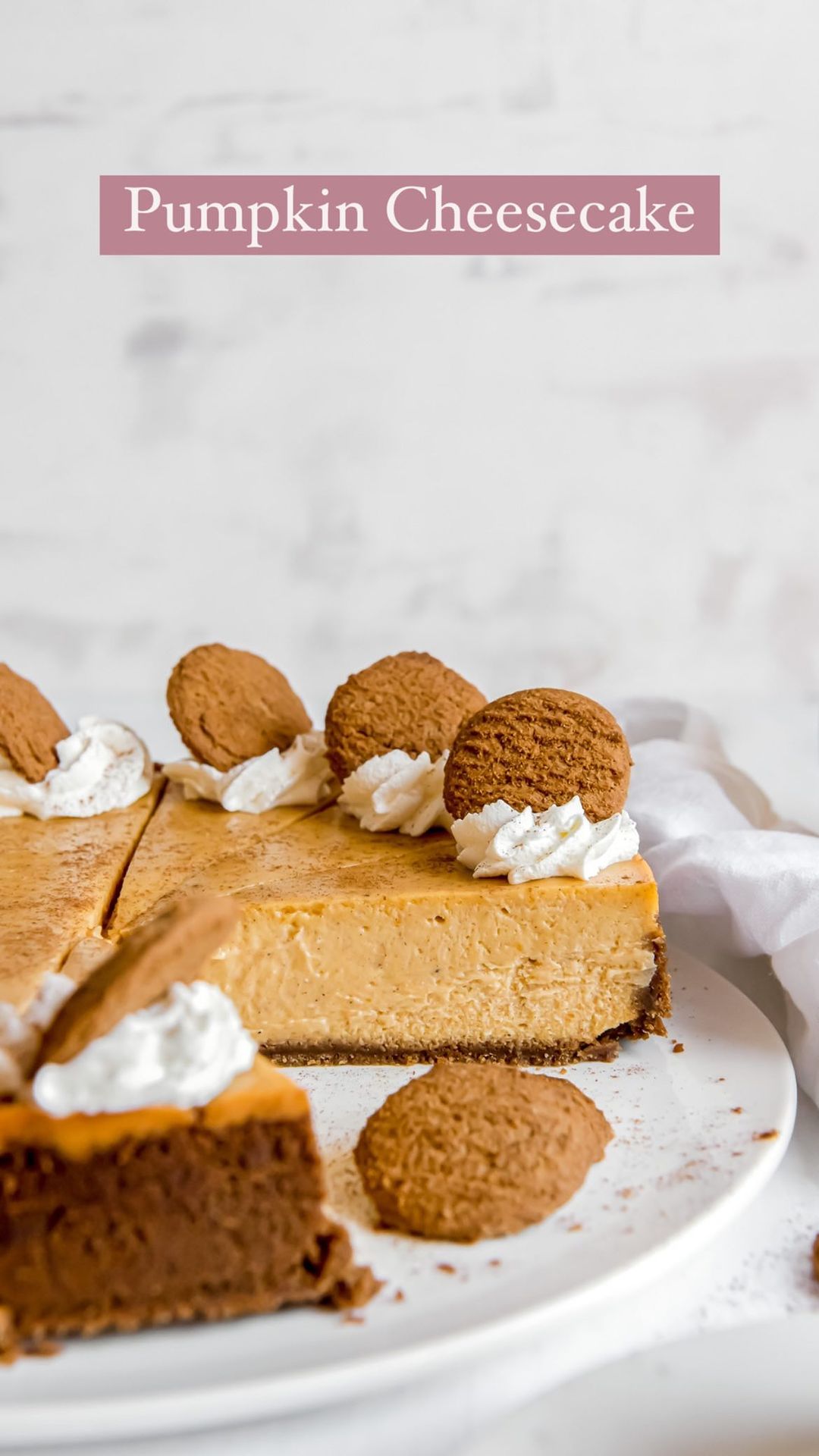 Pumpkin Cheesecake with Gingersnap Crust