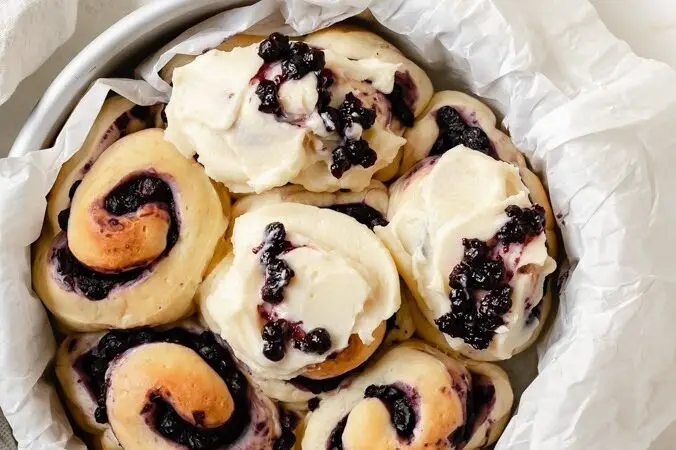 Brioche Blueberry Rolls with Mascarpone Icing