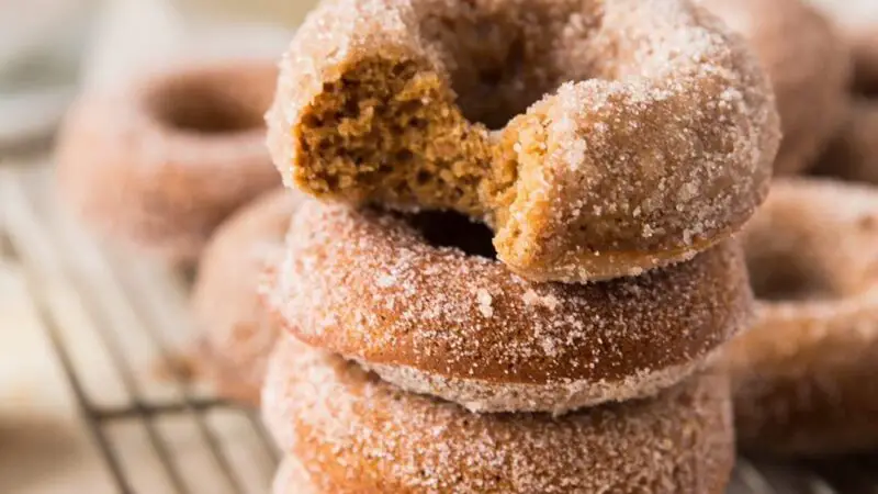 Gingerbread Donuts with Ginger Cinnamon Sugar Coating