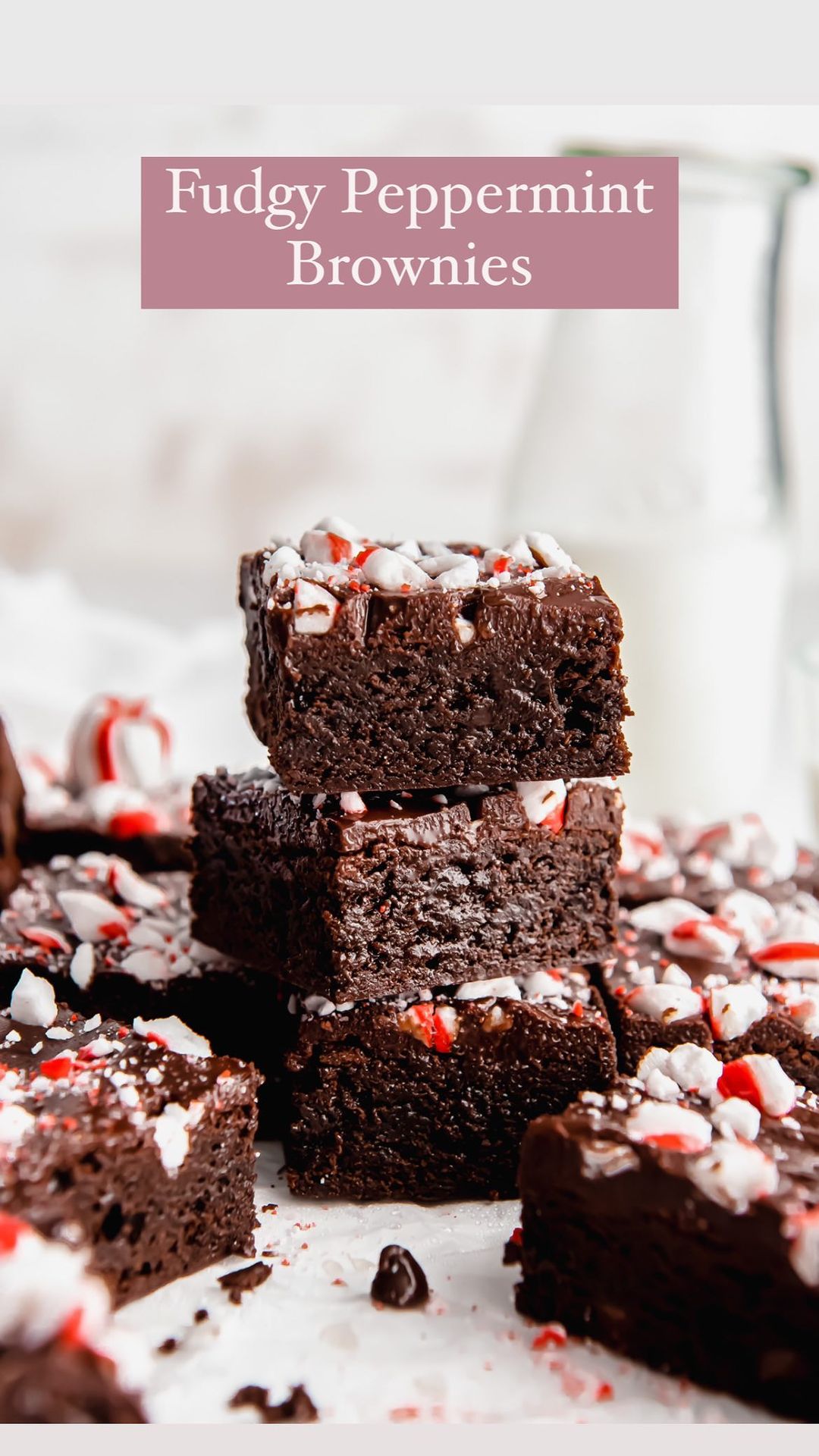 Peppermint Chocolate Brownies with Chocolate Ganache