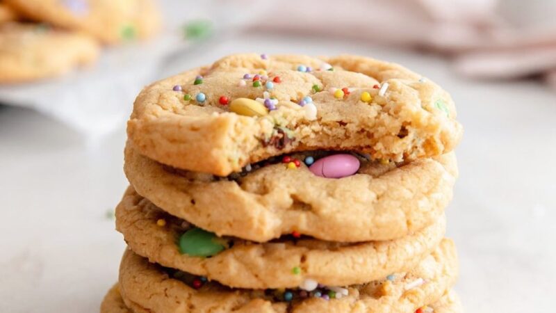 Easter M&M’s Cookies with Pastel Sprinkles