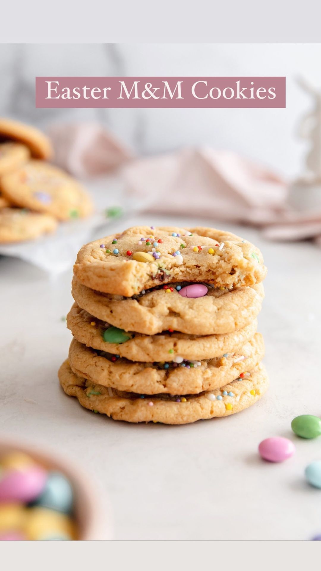 Easter M&M’s Cookies with Pastel Sprinkles