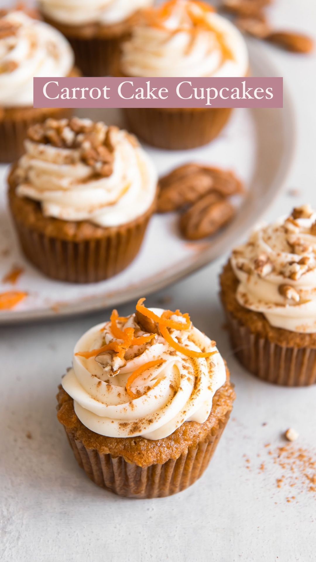 Carrot Cake Cupcakes with Cream Cheese Frosting