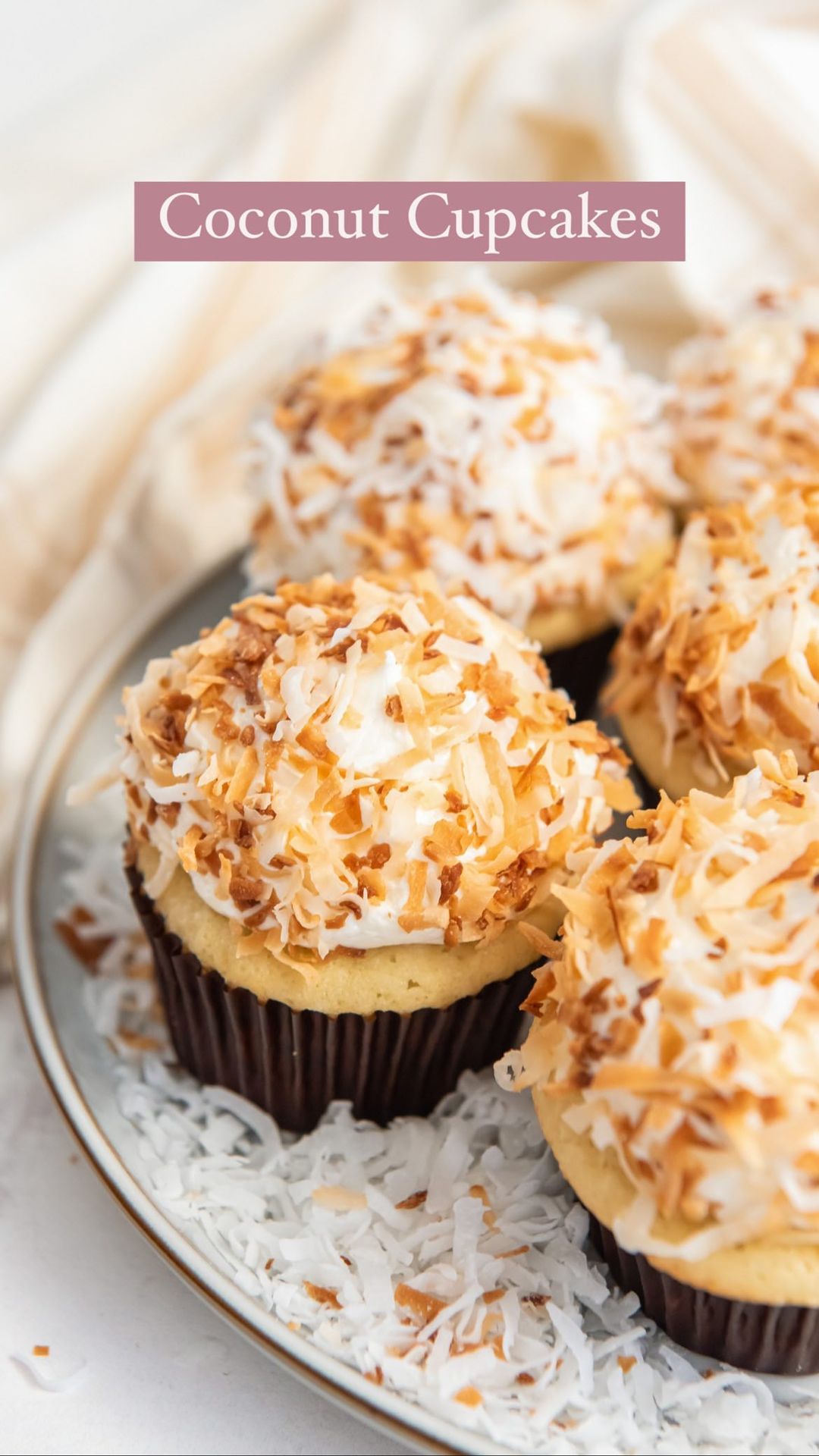 Tropical Coconut Cupcakes with Creamy Coconut Buttercream
