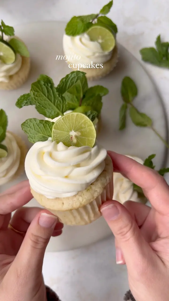 Zesty Lime Cupcakes with Mint Rum Cream