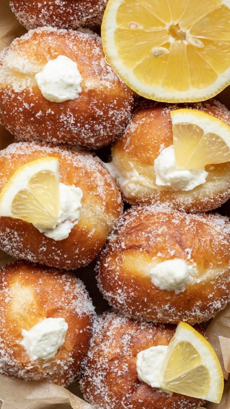 Lemon Brioche Donuts with Whipped Lemon Cream