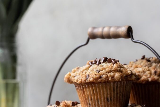 Chocolate Chip Muffins with Streusel Topping