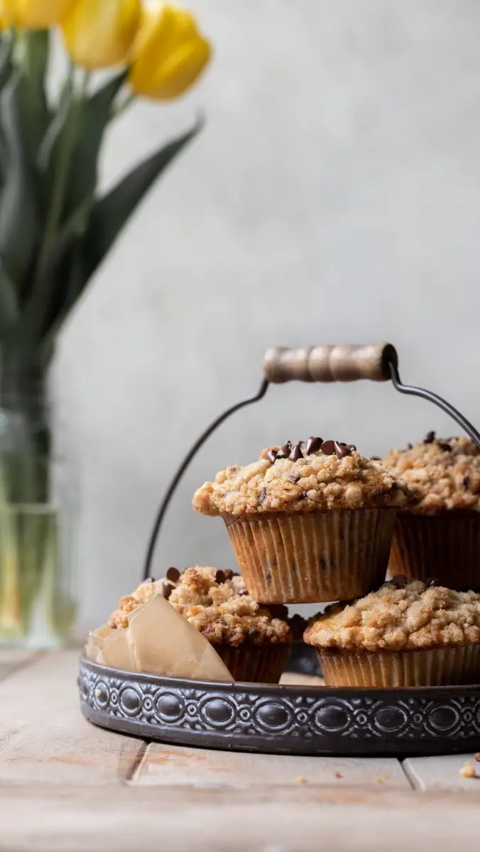 Chocolate Chip Muffins with Streusel Topping