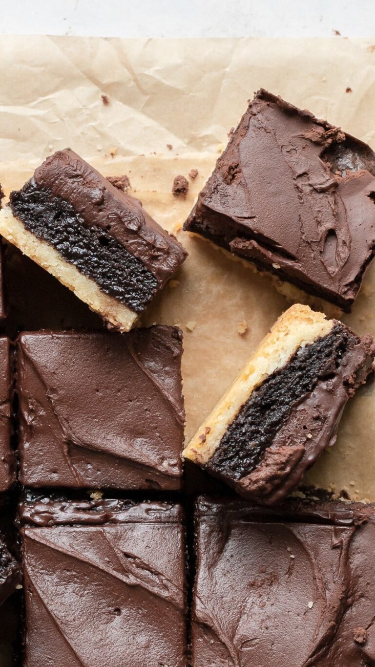Shortbread Fudge Brownie with Whipped Ganache