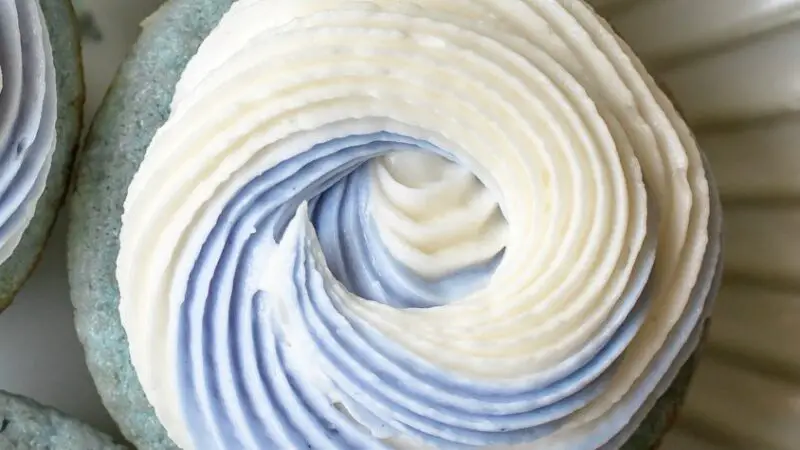 Swirled Vanilla Cupcakes with Two-Toned Buttercream Frosting