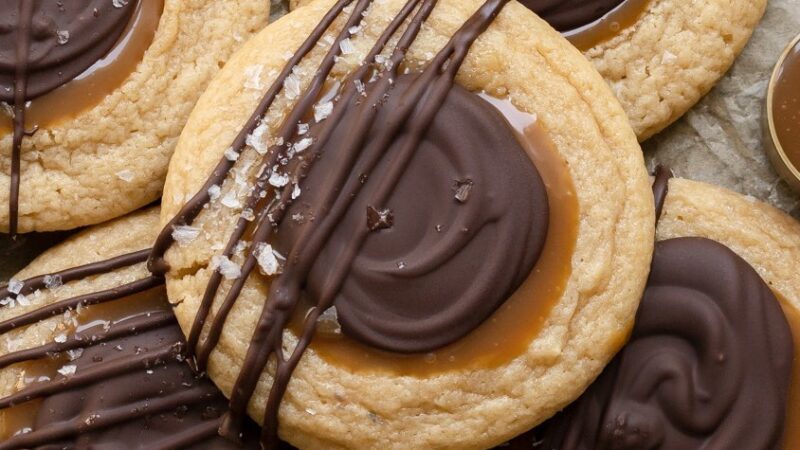 Brown Sugar Cookies with Twix Topping
