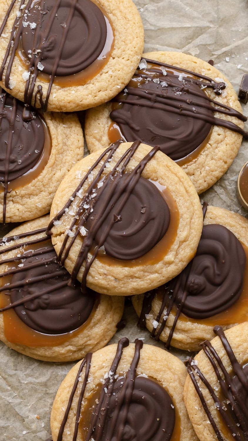 Brown Sugar Cookies with Twix Topping