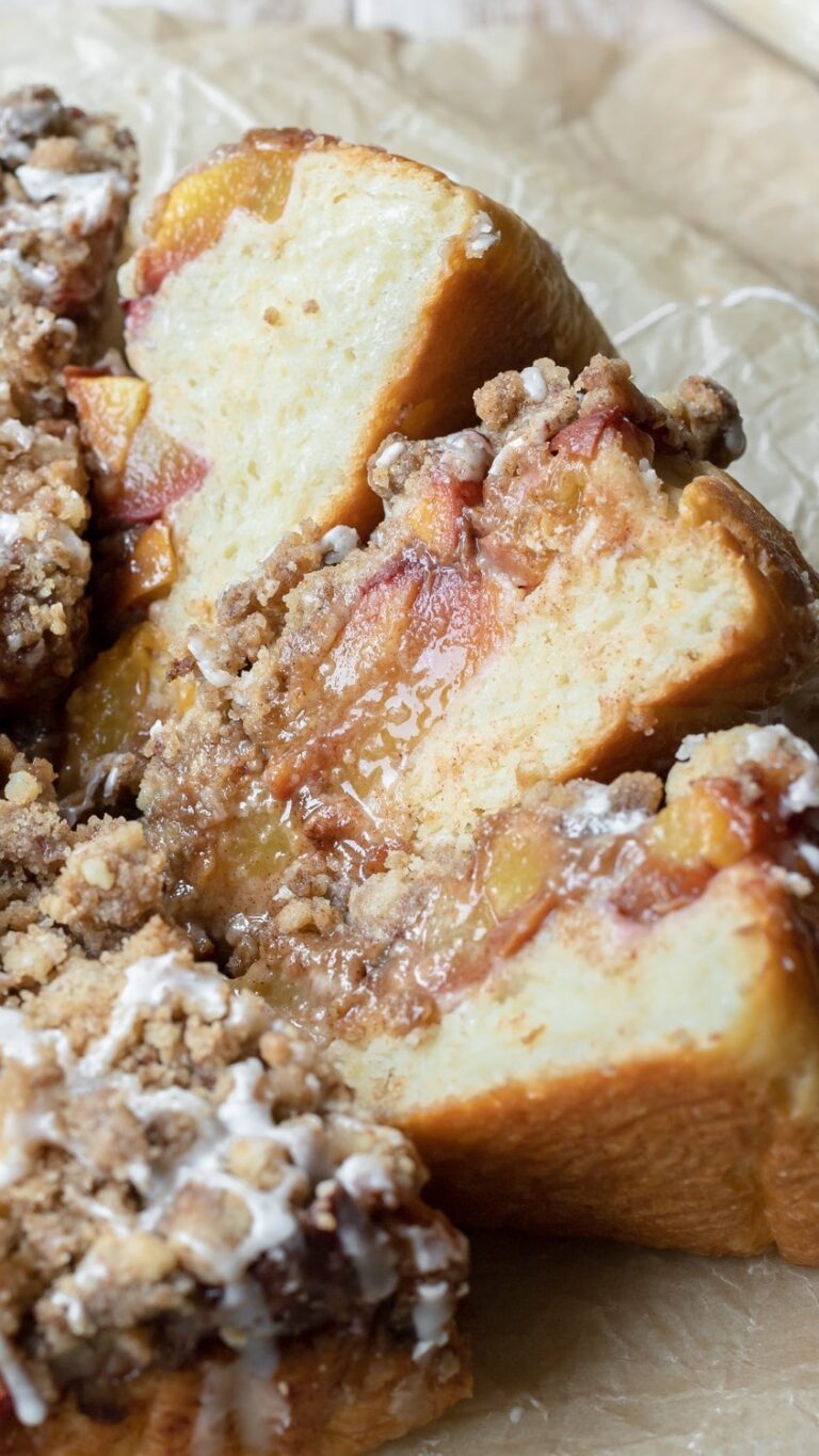 Brioche Cake with Wild Blueberry Jam and Lemon Streusel