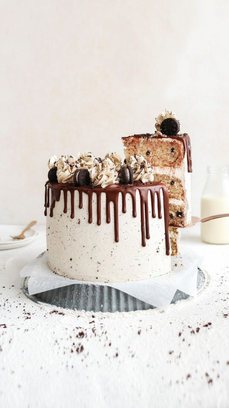 Vegan Cookies and Cream Cake with Chocolate Ganache
