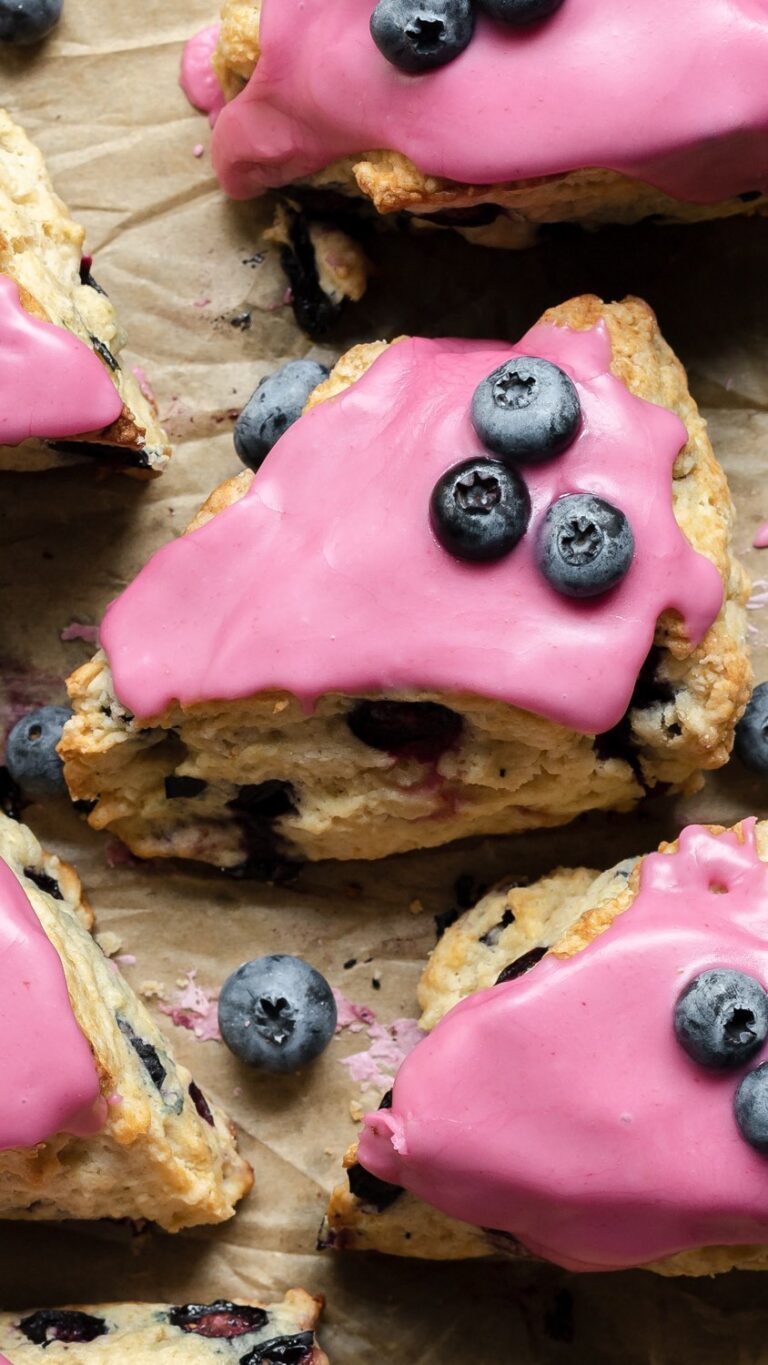 Blueberry Scones with Blueberry Glaze – From 📌Pin To Plate🍰