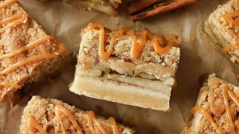 Vegan Apple Crumble Bars with Shortbread Base