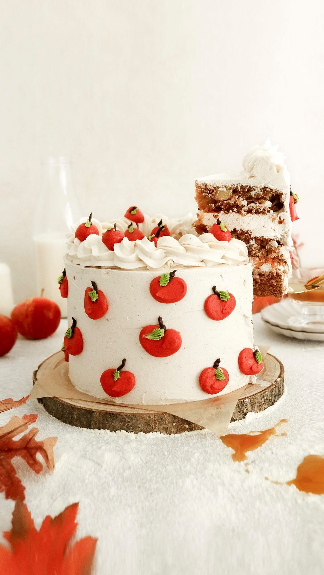 Vegan Apple and Cinnamon Layer Cake with Frosting