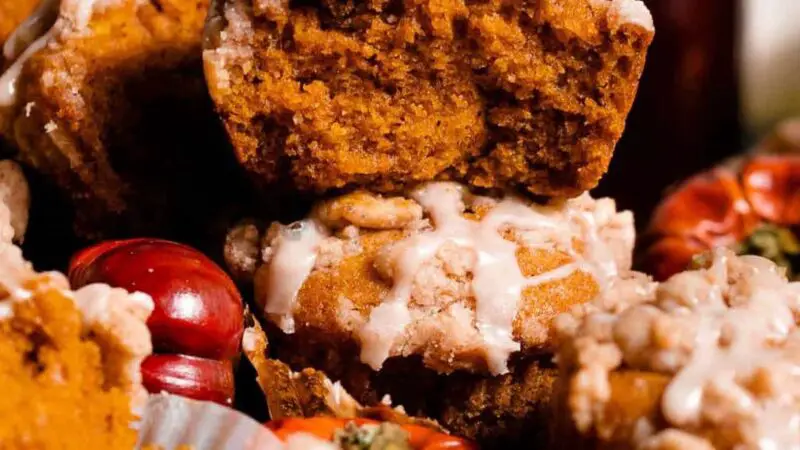 Spiced Pumpkin Muffins with Streusel Topping and Maple Glaze