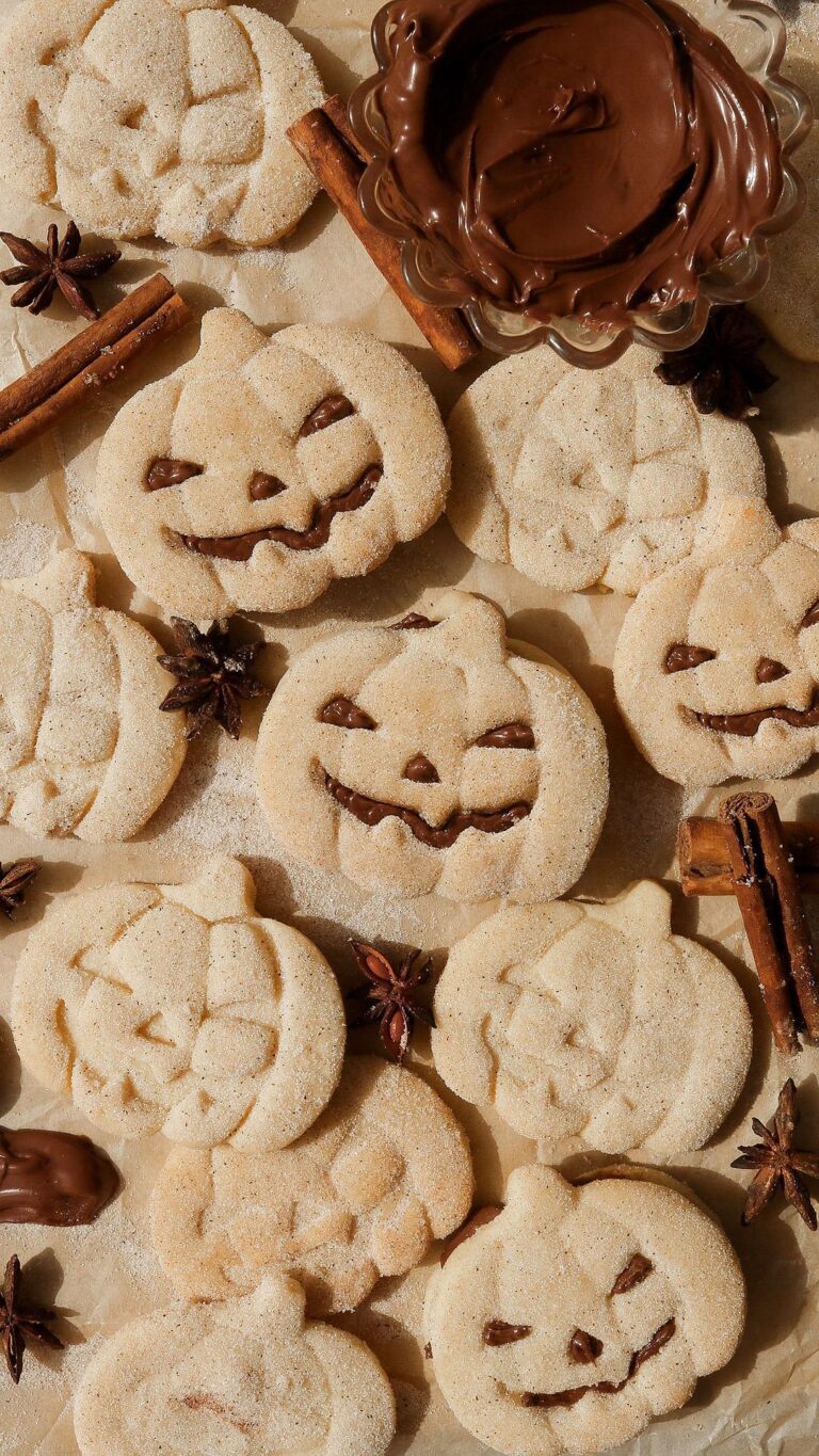 Vegan Pumpkin Sugar Cookies with Chocolate Filling