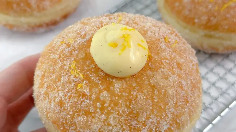 Sourdough Cream Filled Doughnuts