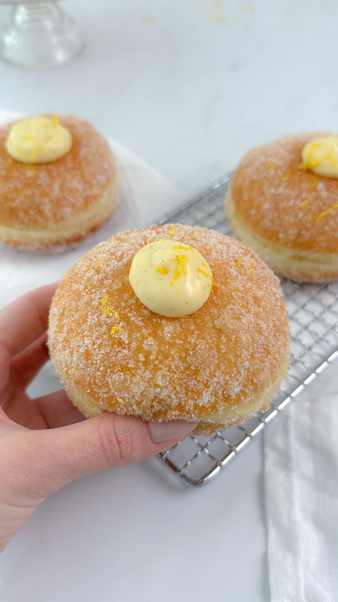 Sourdough Cream Filled Doughnuts