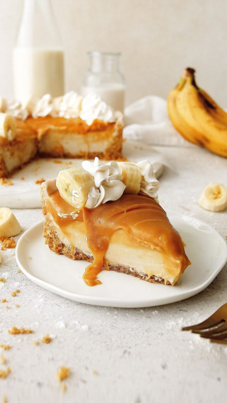 Vegan Banana & Caramel Cheesecake – From 📌Pin To Plate🍰