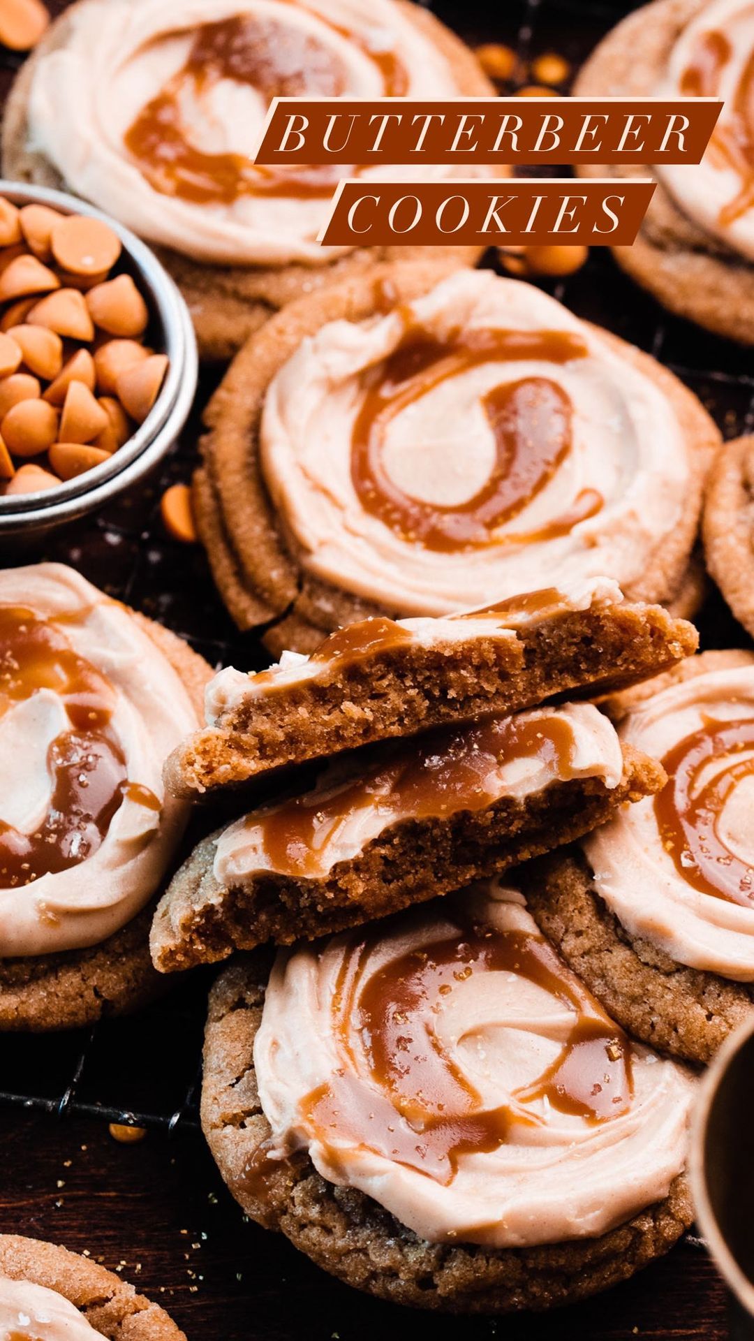 Salted Butterbeer Cookies with Butterscotch Frosting