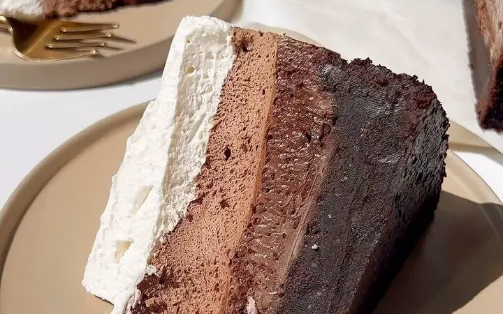 Chocolate Ombre Mousse Cake with Brownie Base