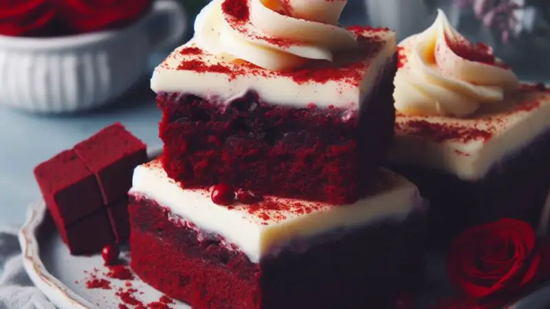 Decadent Red Velvet Brownies with Cream Cheese Frosting