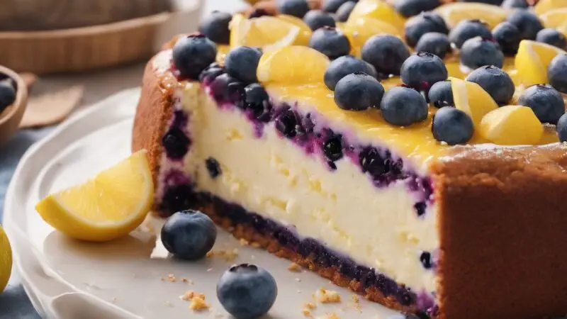 Blueberry-Lemon Ricotta Pound Cake with Zesty Glaze