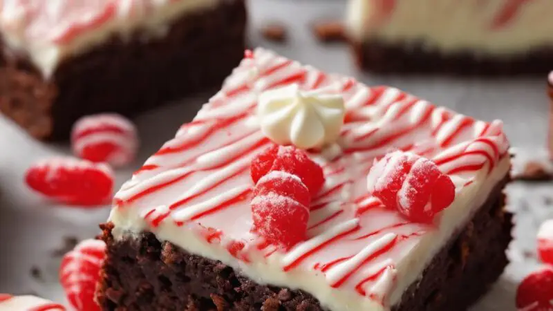 Peppermint Brownies with White Chocolate Peppermint Bark