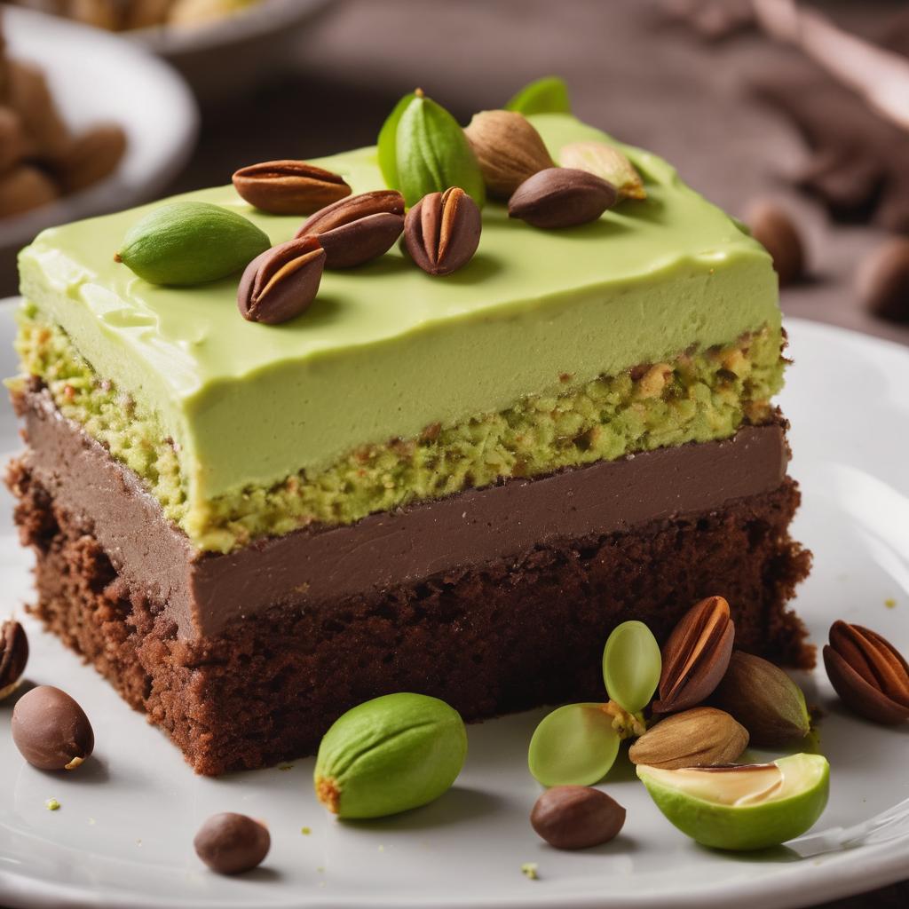 Pistachio Cake with Chocolate Buttercream Frosting