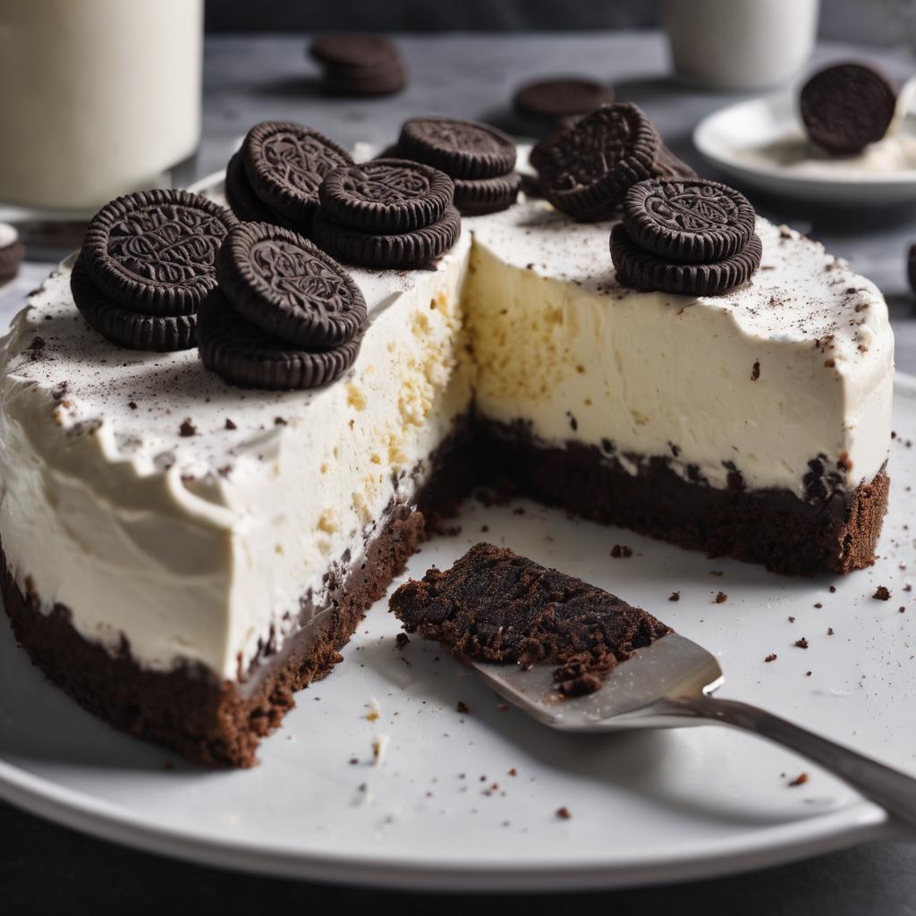 No-Bake Oreo Cheesecake with Whipped Cream and Oreos