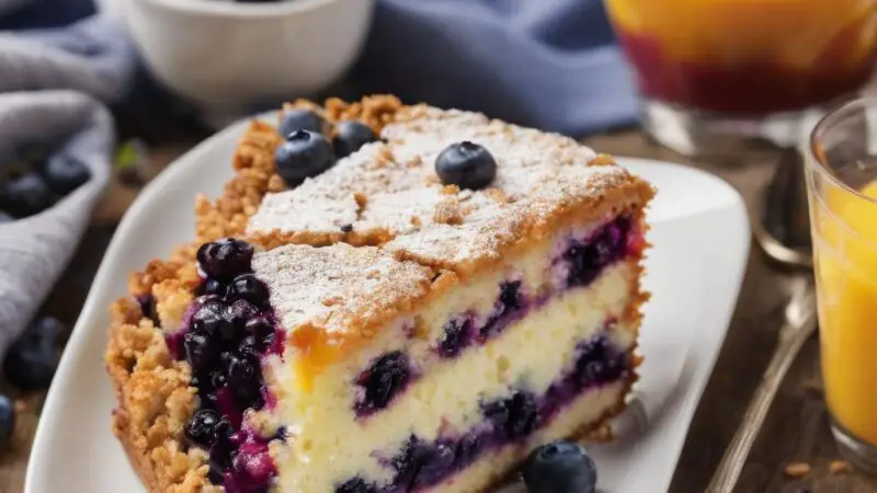 Blueberry Breakfast Cake with Streusel Topping