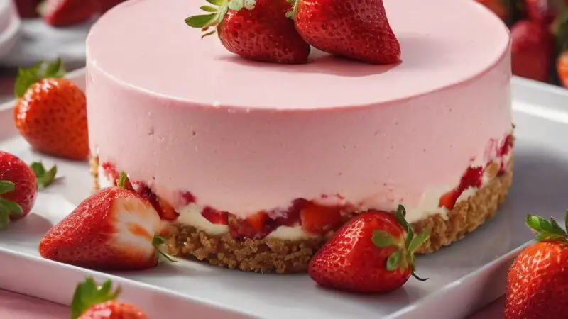 No-Bake Strawberry Crunch Cheesecake Delight