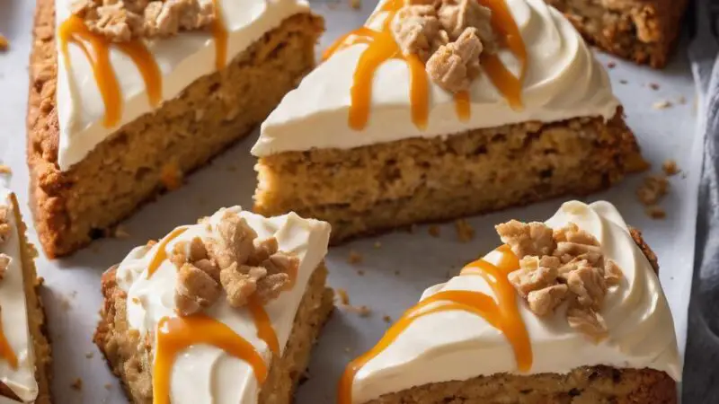 Carrot Cake Scones with Dulce de Leche Cream Cheese Frosting