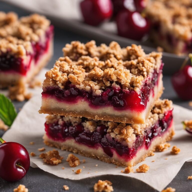 Cherry Crumble Bars with Brown Sugar Crust