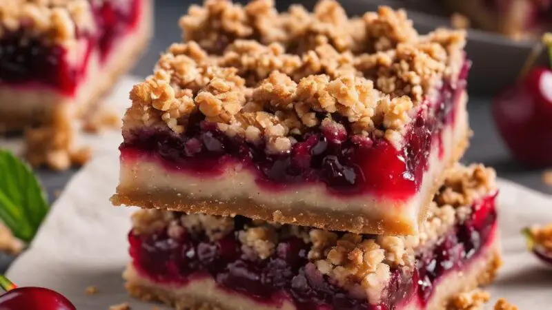 Cherry Crumble Bars with Brown Sugar Crust