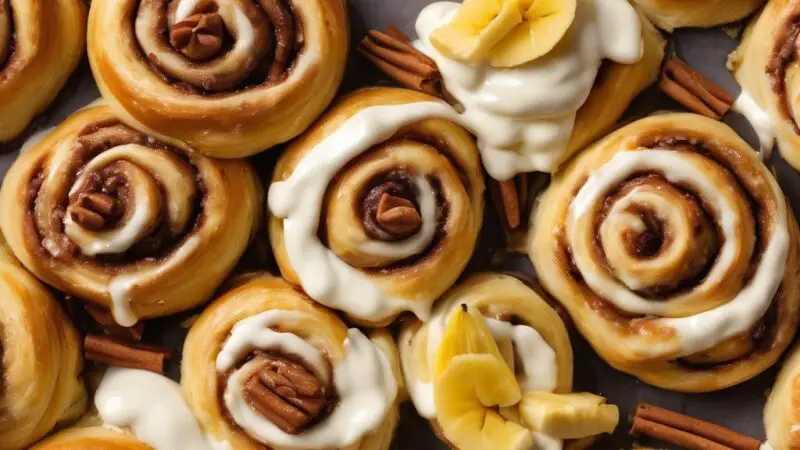 Nutella and Banana Cinnamon Rolls with Cream Cheese Icing