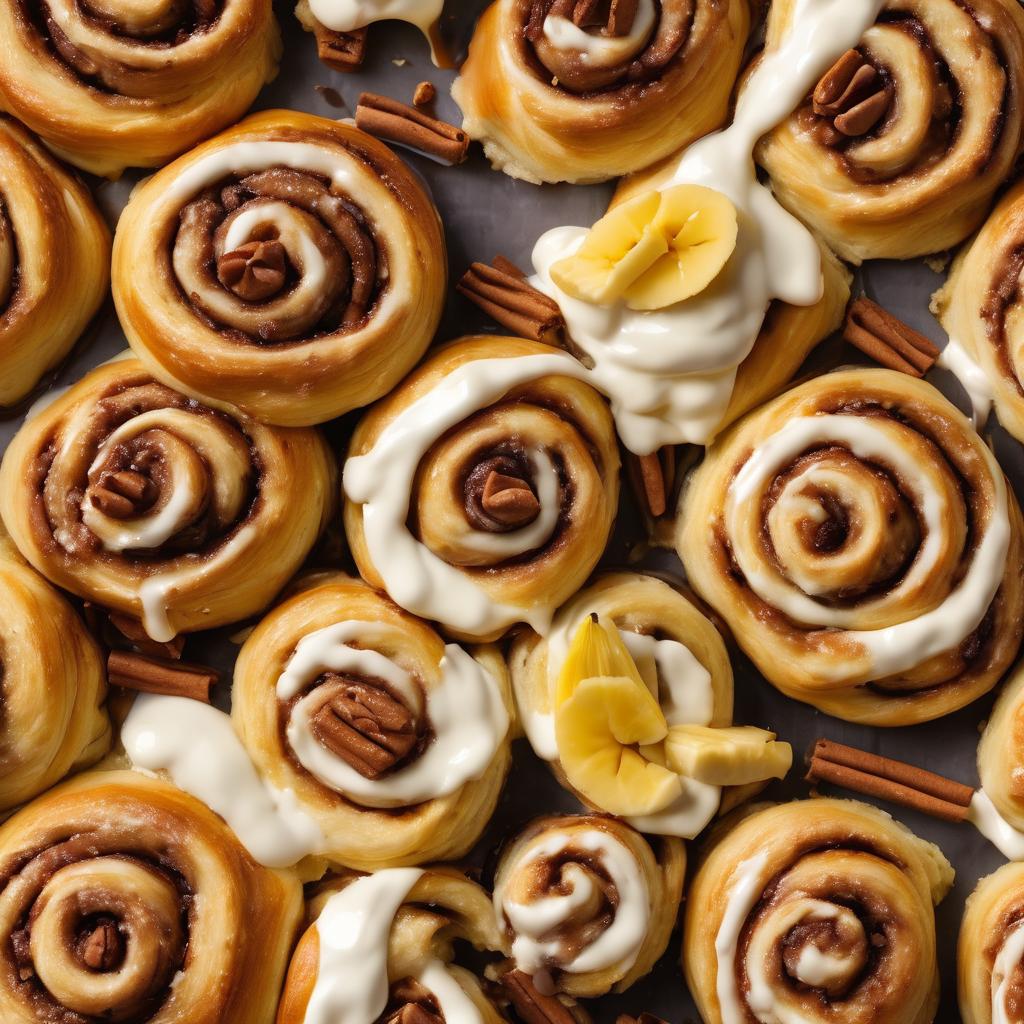 Nutella and Banana Cinnamon Rolls with Cream Cheese Icing