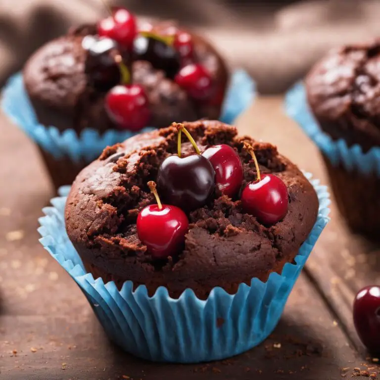 Chocolate Cherry Muffins with Cinnamon Streusel