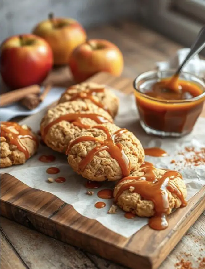 Rich and Chewy Caramel Apple Cookies