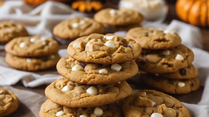 Autumnal Pumpkin and White Chocolate Chip Cookies